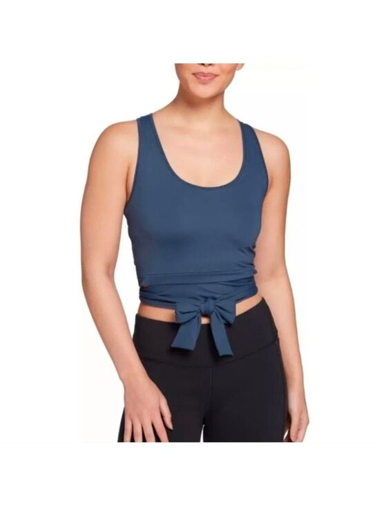 Calia Tops - Calia Tie Wrap Tank Top M Blue Workout Athletic Crop NWT BodyBreeze
